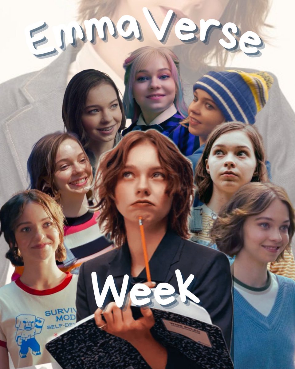 Bem vindos ao Emmaverse appreciation week ❤️

Uma semana de homenagem aos personagens da nossa menina Emma Myers, onde temos um calendário de personagens e cada dia dessa semana é um dia especial de um deles.
Todo dia vcs, Emmers, vão postar uma homenagem ao personagem do dia, +