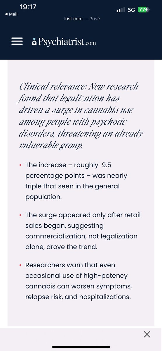 Gebruik van cannabis door psychosegevoelige mensen in Amerika is aanzienlijk toegenomen sinds de legalisatie van cannabis. Toename is veel sterker dan bij mensen zonder die psychotische gevoeligheid.