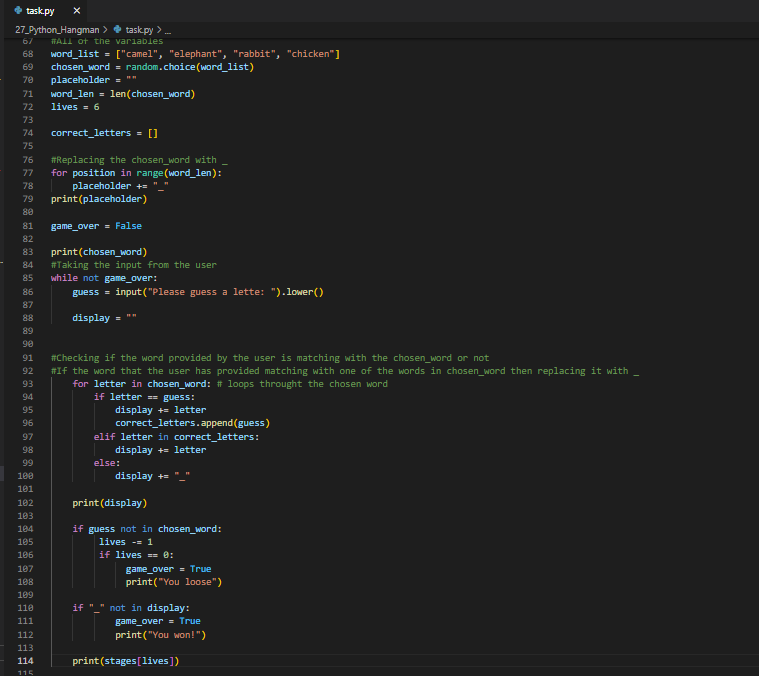 ArghaPatra22926's tweet image. It took me quite a bit to make this python hangman game but eventually I did it. #python #tech #Connect #letsconnect