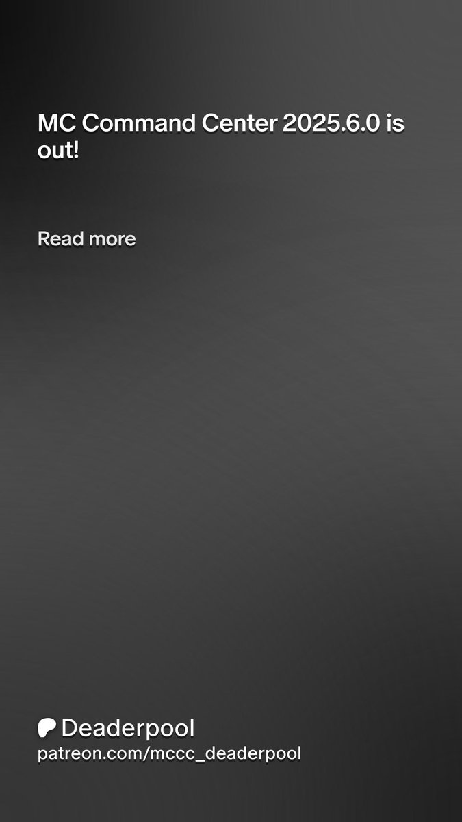 MCCC 2025.6.0 is now public! Go get it, gang!!  patreon.com/posts/14104950…