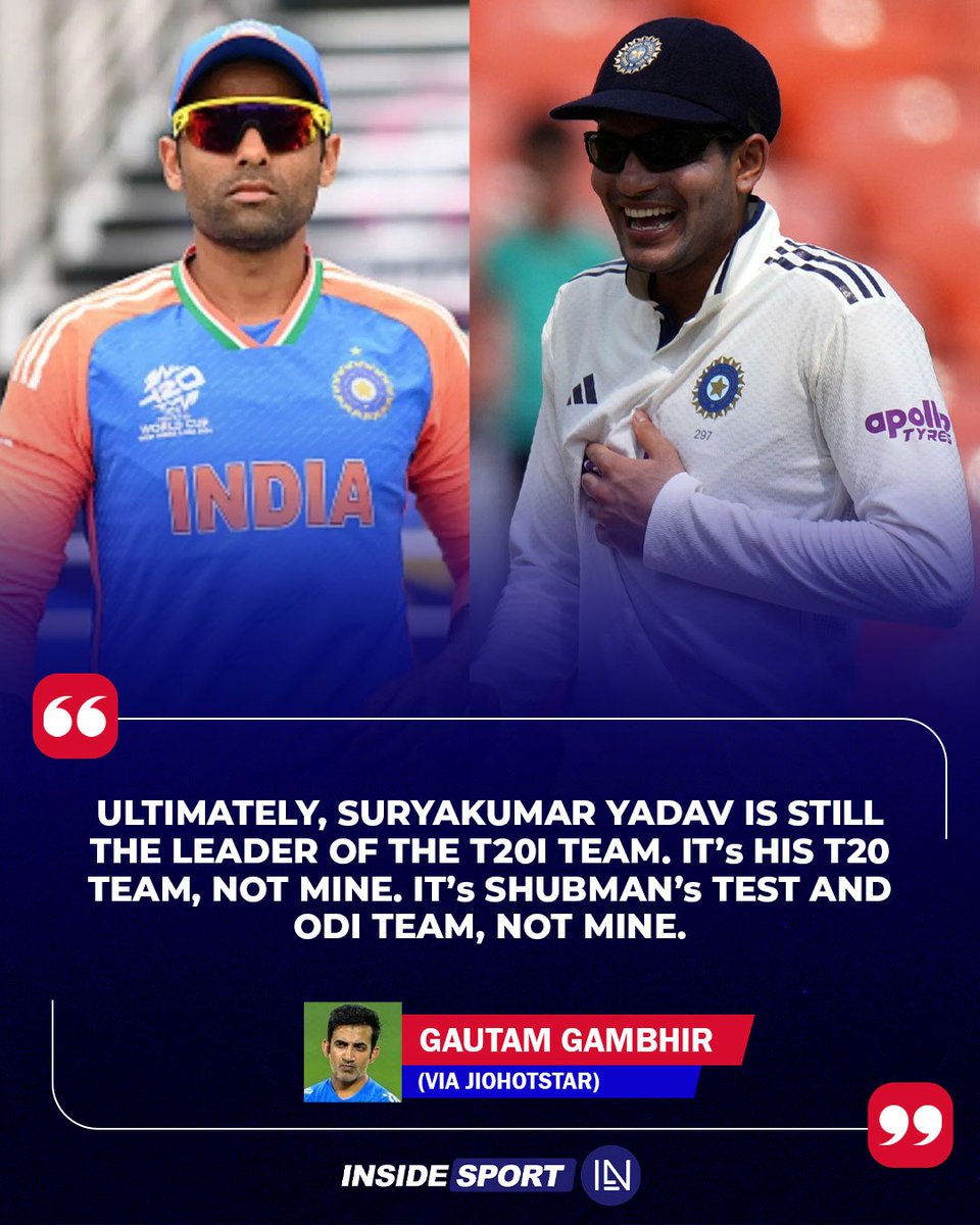 InsideSportIND's tweet image. Gautam Gambhir opened up on India’s new leadership structure amid the ongoing debate over Rohit Sharma’s captaincy snub.
#GautamGambhir #RohitSharma #SuryakumarYadav #CricketTwitter