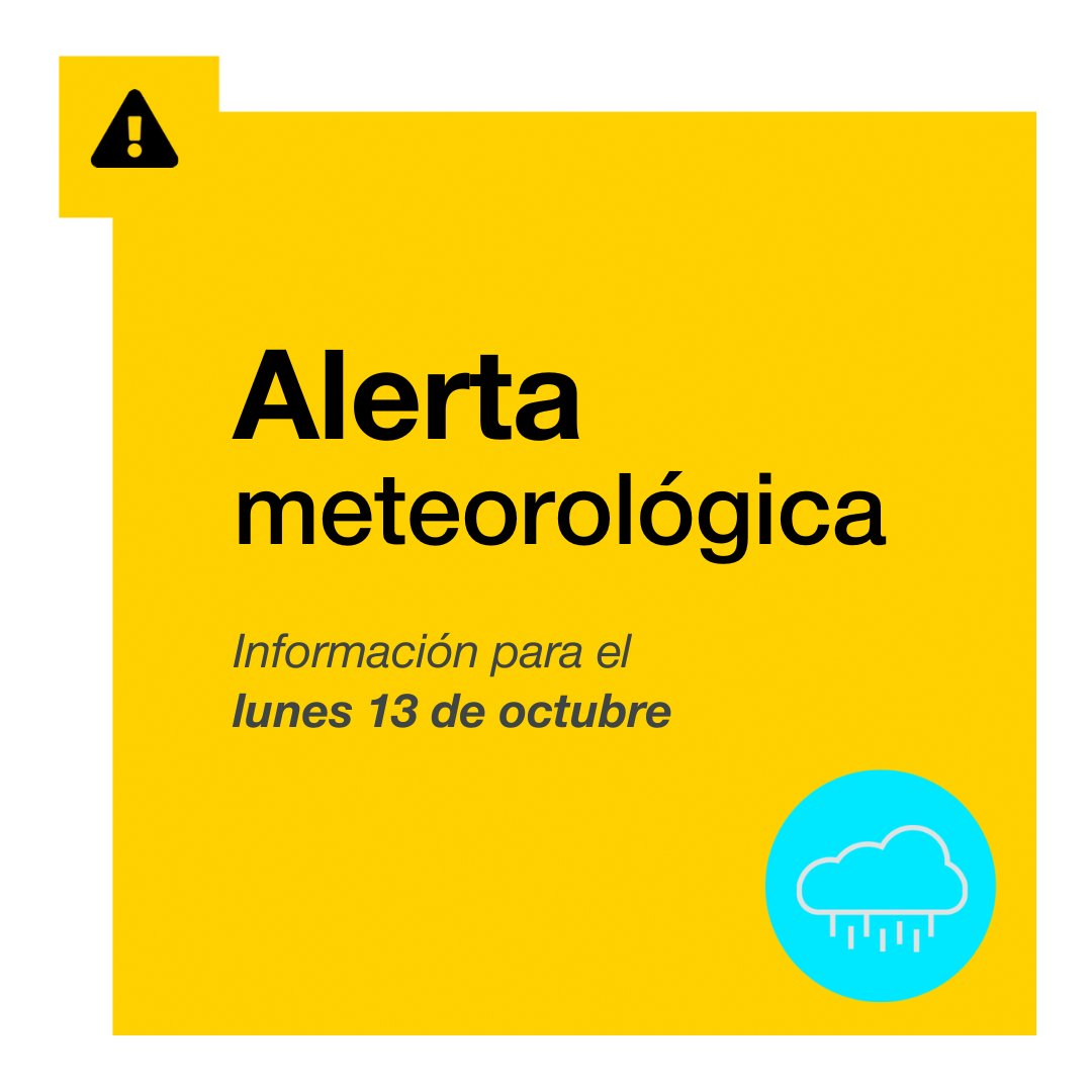 Se prevé la activación de la alerta por lluvias nivel naranja en el litoral de la provincia de Valencia para mañana lunes 13 de octubre de 2025.