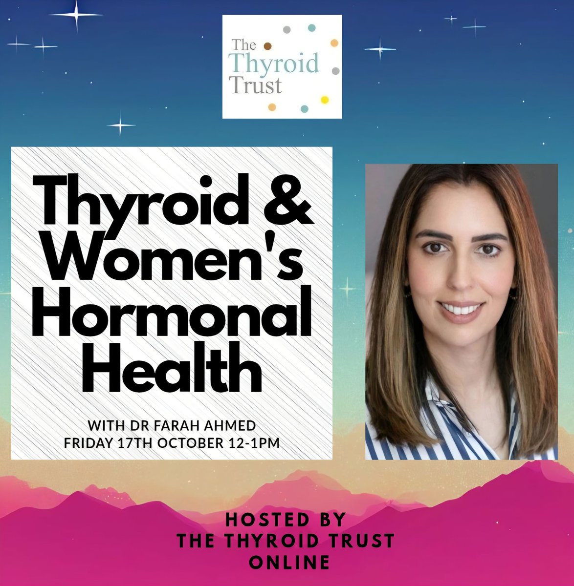 Join us for this online event with Dr Farah Ahmed!
Get tickets here: eventbrite.co.uk/e/the-thyroid-…