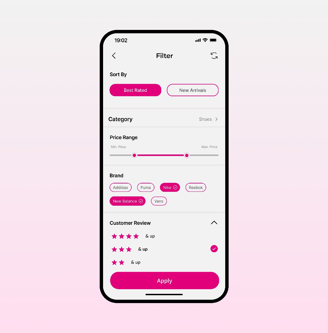 UXwithMaymah's tweet image. Day 11: Sort/Filter screen ✨
Finding what you love shouldn’t feel like a chore. A clean, intuitive filter design helps users shop smarter, faster, and happier. 
 today’s UI challenge focused on making sorting simple, intuitive, and visually calm.
#DesignThinking #MobileAppDesign