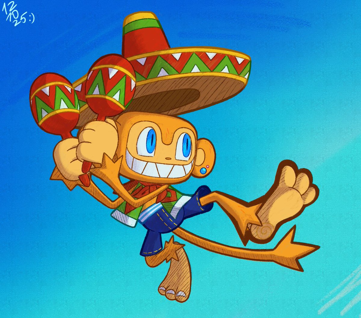 strawbelemonade's tweet image. Amigo the Greatest ‼️ and the greatest artwork i’ve made recently 

(redraw of SdA: Party Central concept art)

#SambadeAmigo 🎺