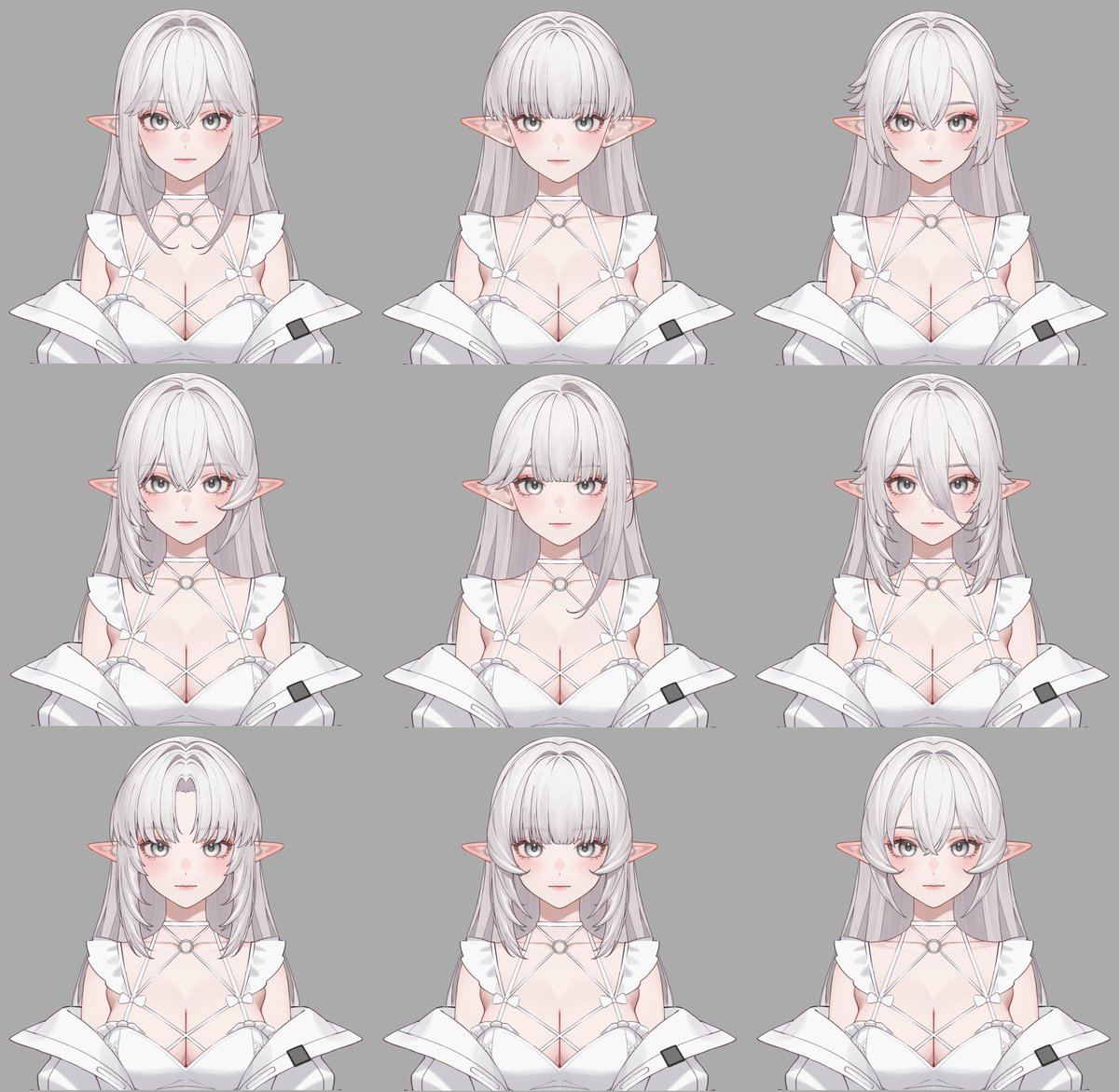 ChalizKokoda's tweet image. We have prepared 9 sets of initial front hairstyles. Interestingly, if you mess up and reorganize the hairstyles, you will get something amazing. Next, we will add more back hairstyles and side hairstyles.
#LizMetaCustomizableVtuber #CustomizableVtuber #vtuber #Live2D