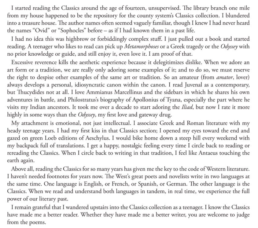 The good folks at The Classical Outlook asked me to write a note about the set of poems they just published. I recounted my chance encounter, as a young library goer, with a trove of classics in translation….