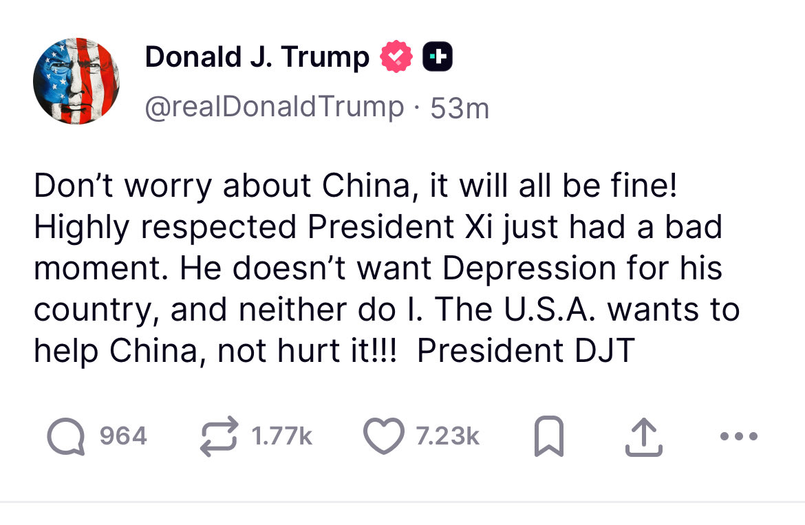 SJosephBurns's tweet image. Trump is trying to get the market to gap up with this Truth Social post: