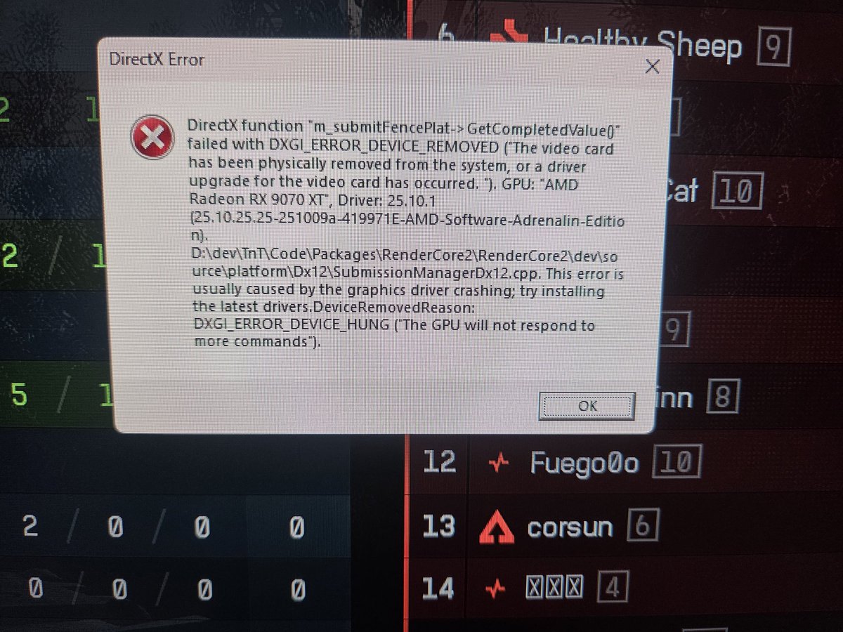 WokoAdd's tweet image. Quite a lot of people are experiencing errors like this 9800X3D and 9070 XT.