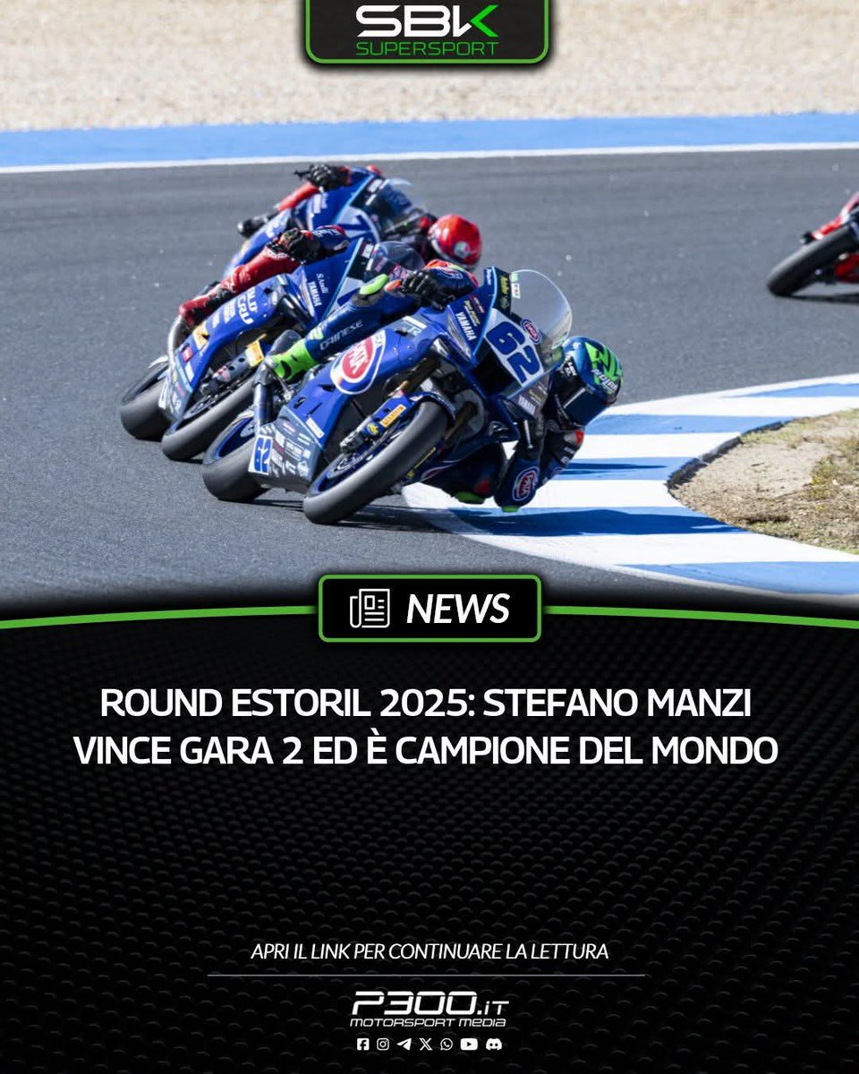 P300it's tweet image. #SSP | Round Estoril 2025: Stefano Manzi vince Gara 2 ed è campione del mondo

✍️ di: Alyoska Costantino

🔗 Articolo completo qui 👉 p300.it/ssp-round-esto…