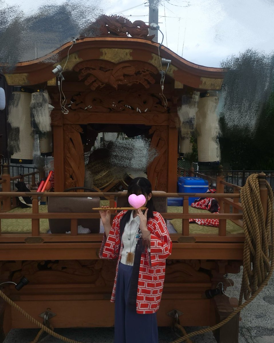 お祭り終了ー！まいかぴのアクキー笛にぶら下げてみた‼️
