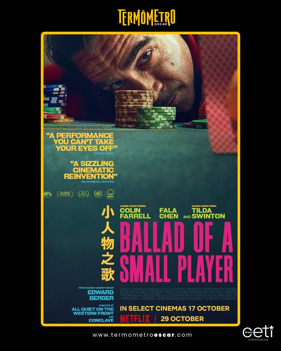 cinemaetudoisso's tweet image. Netflix divulga novos posteres de dois de seus filmes da temporada: &quot;Balada de Um Jogador&quot; com Colin Farrell, e &quot;Nos Trilhos do Destino&quot; com Joel Edgerton! ceti7.com/12zjZE #Netflix #ColinFarrell #NosTrilhosdoDestino #JoelEdgerton #Oscars #TrainDreams