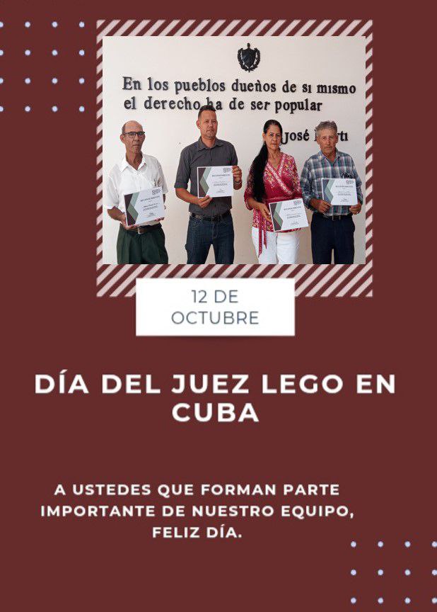 🇨🇺El presidente del <a href="/TSupremoCU/">TSupremoCU</a>, <a href="/RubenRemigioCU/">Rubén  Remigio Ferro</a> expresó: "Los jueces legos hacen que la justicia judicial cubana sea más contextualizada, más objetiva, más robusta, más justa, más popular".
🇨🇺A estos hombres y mujeres
FELICIDADES EN SU DÍA 🎉🥳
#LasTunas
#Cuba