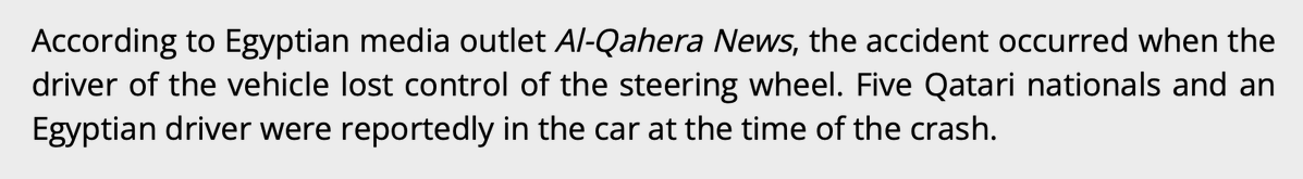 susanabulhawa's tweet image. A Qatar envoy on its way to the negotiation summit in Sharm ElSheikh were killed in a car crash.  Reports indicate that the steering wheel malfunctioned.  

How convenient. 

Watch this segment by an Israeli cyber company demonstrating how they can hack into any car and take…