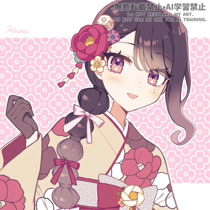 今年も新衣装デザイン&amp;モデリングしました〜 椿の袴です #こしょあーと