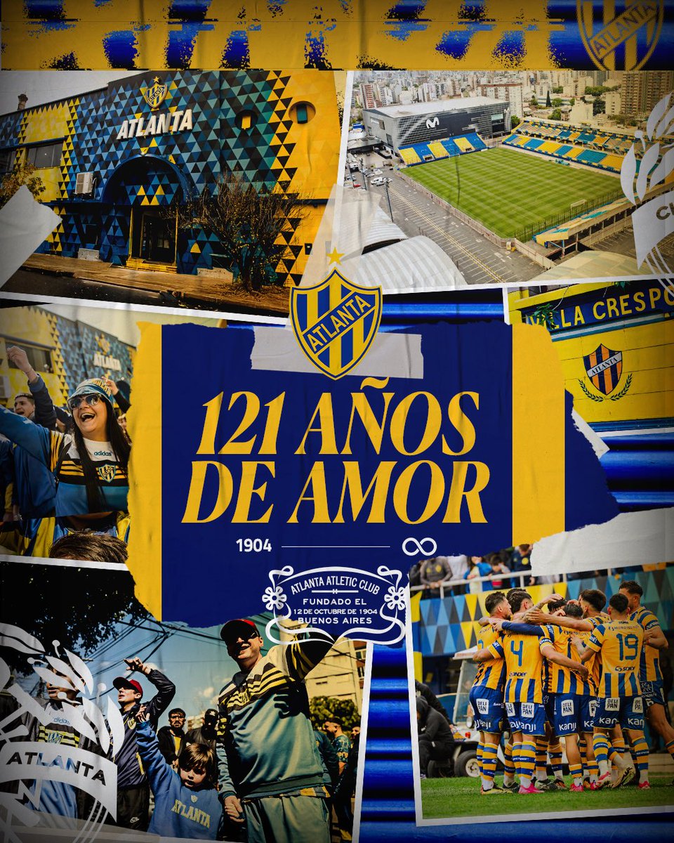 atlantaoficial's tweet photo. Desde ayer, hoy y para siempre ♾️

En este día cumplimos 121 años como Institución, seguimos creyendo juntos, anhelando que se nos cumpla el deseo que todos queremos 🎂

Siempre para adelante, defendiendo los valores que nos representan y la pasión que nos une por generaciones. 

#SomosAtlanta 🟡🔵
