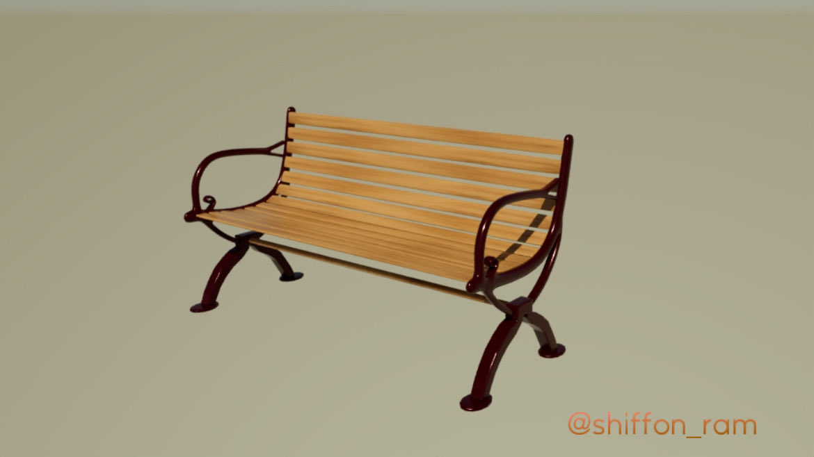 shiffon_ram's tweet image. 必死に1週間MAYA勉強して気合いでベンチ作ってみました
#MAYA