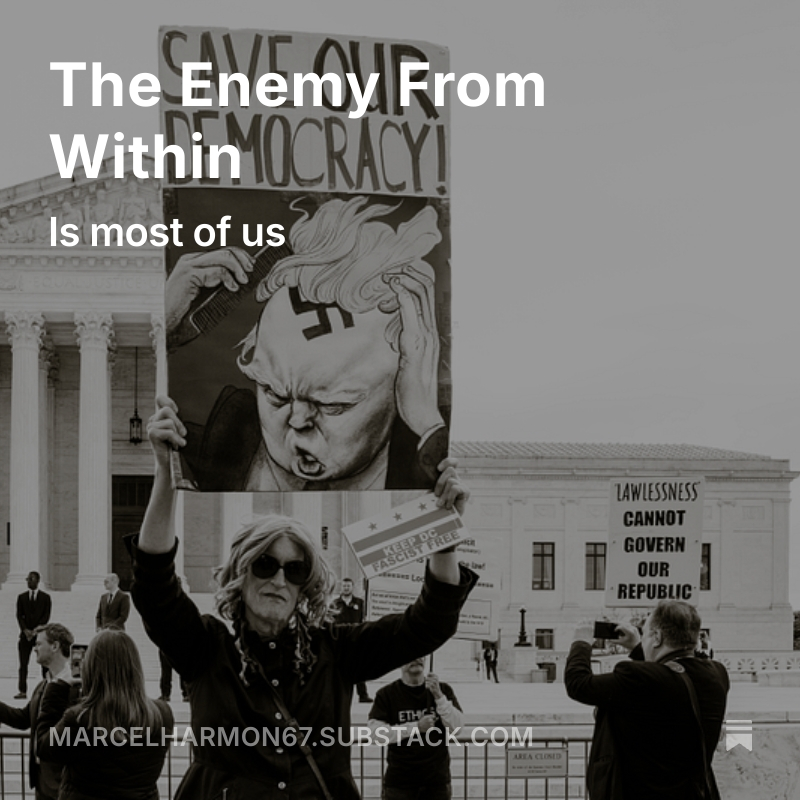 This has really played out - most Americans are Trump’s enemy from within.

And what does this say about GOP politicians who still stand firm w/ Trump, including #ksleg &amp; other Kansas state officials, like Kobach, Masterson, etc.?

marcelharmon67.substack.com/p/the-enemy-fr…