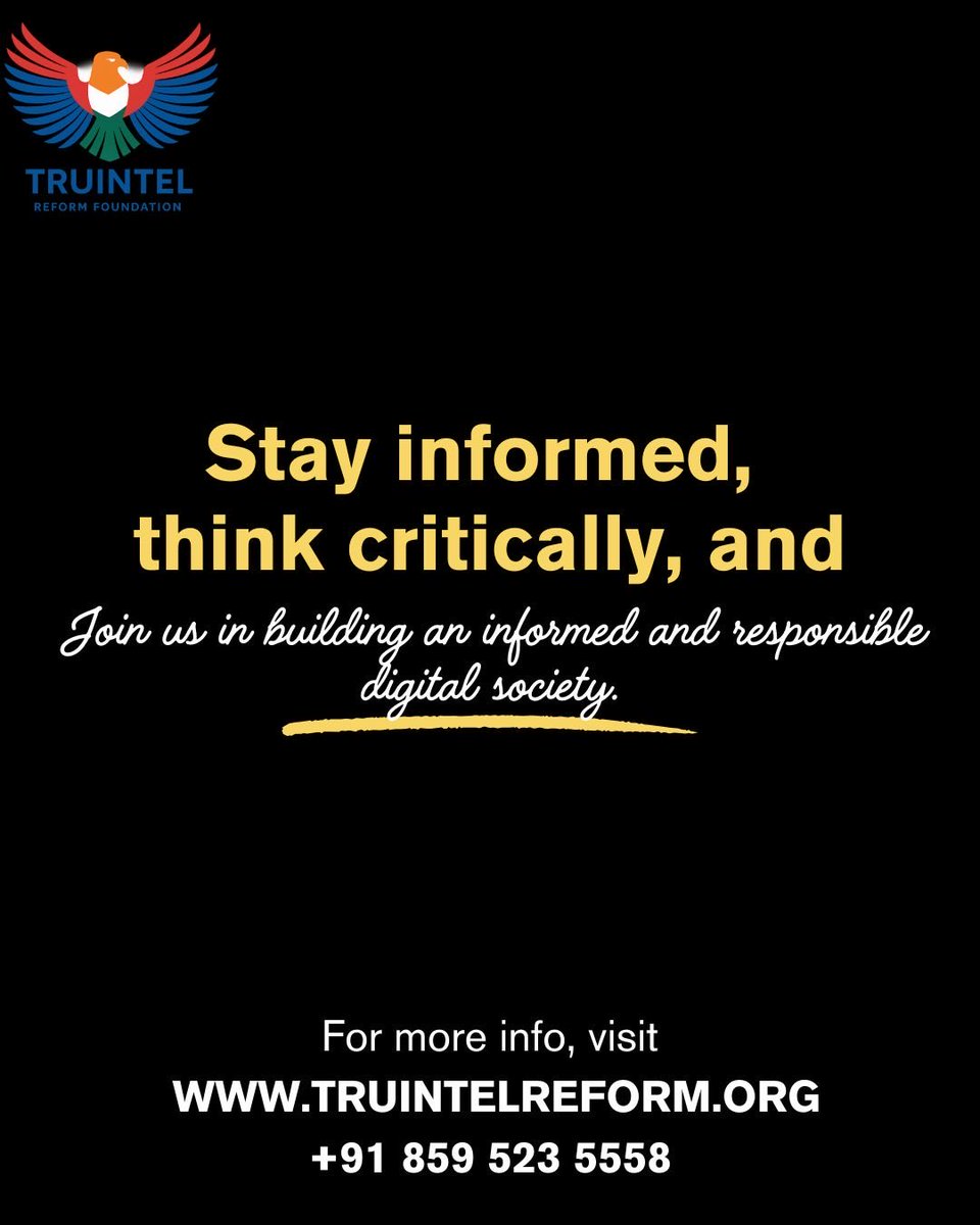 TruIntel_Reform's tweet image. 📵 Don’t Be a Link in the Fake Chain
Forwarding fake news = Legal risk.
Pause. Verify. Share responsibly.

#StopFakeNews #TruIntelReformFoundation #CyberAwareness