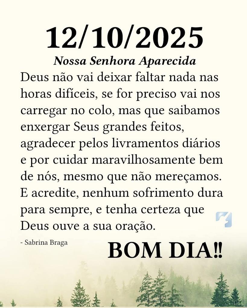 Bom dia galerinha, abençoado domingo para nós 🇧🇷🙏.
