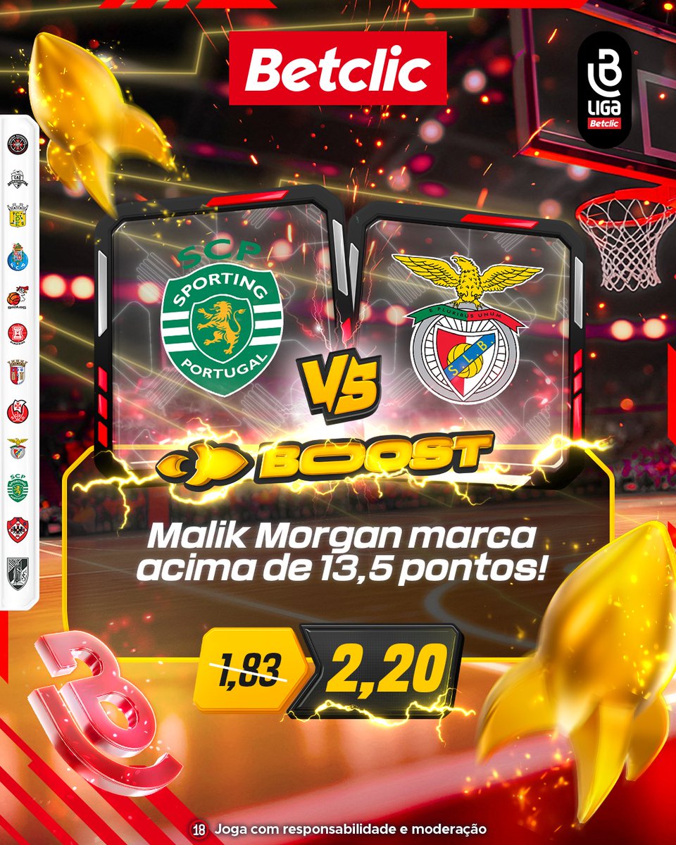 🚀🏀 Malik Morgan faz pelo menos 14 pontos?

- Aposta Limitada
