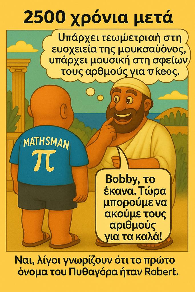EricPouhier's tweet image. Πυθαγόρας. 2500 χρόνια μετά. 
#PhilosophyMeme #Pythagoras #HumourMathématique