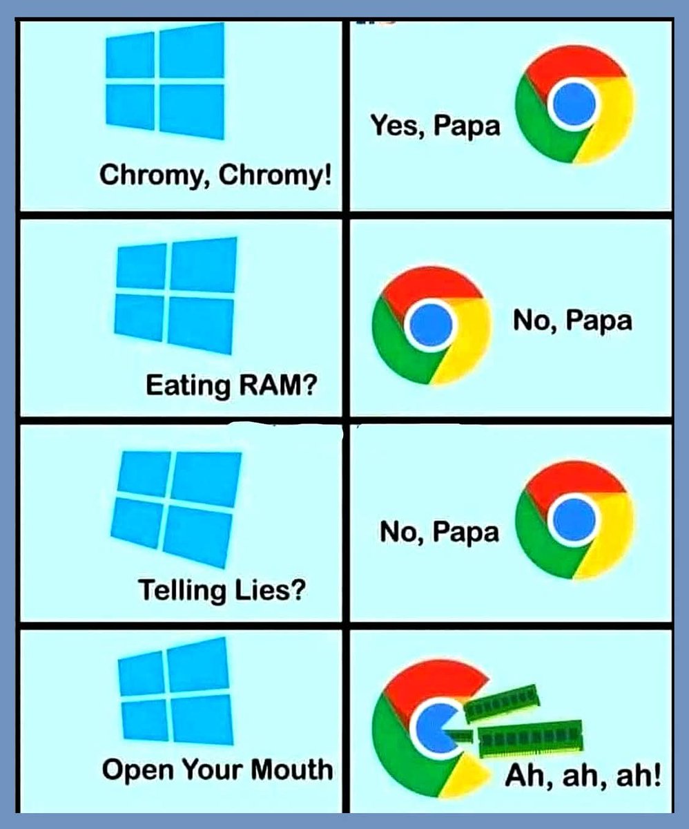 talk2nit's tweet image. RAM eater #chrome

Like this tweet if you agree👍🏻