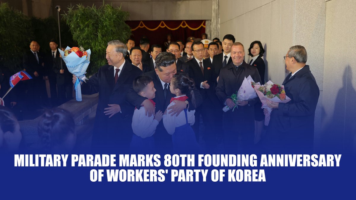kimileyegenleri's tweet image. You can watch the military parade held to mark the 80th anniversary of the WPK, which Kim Jong Un himself attended, on our YouTube channel. You can also support us by sharing this post, subscribing to our channel, and liking the video: youtu.be/8Xw5jb5iQeQ