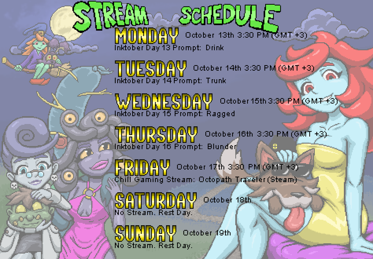 JorinDesign's tweet image. My streaming schedule for week 42. #Twitch #streaming #schedule