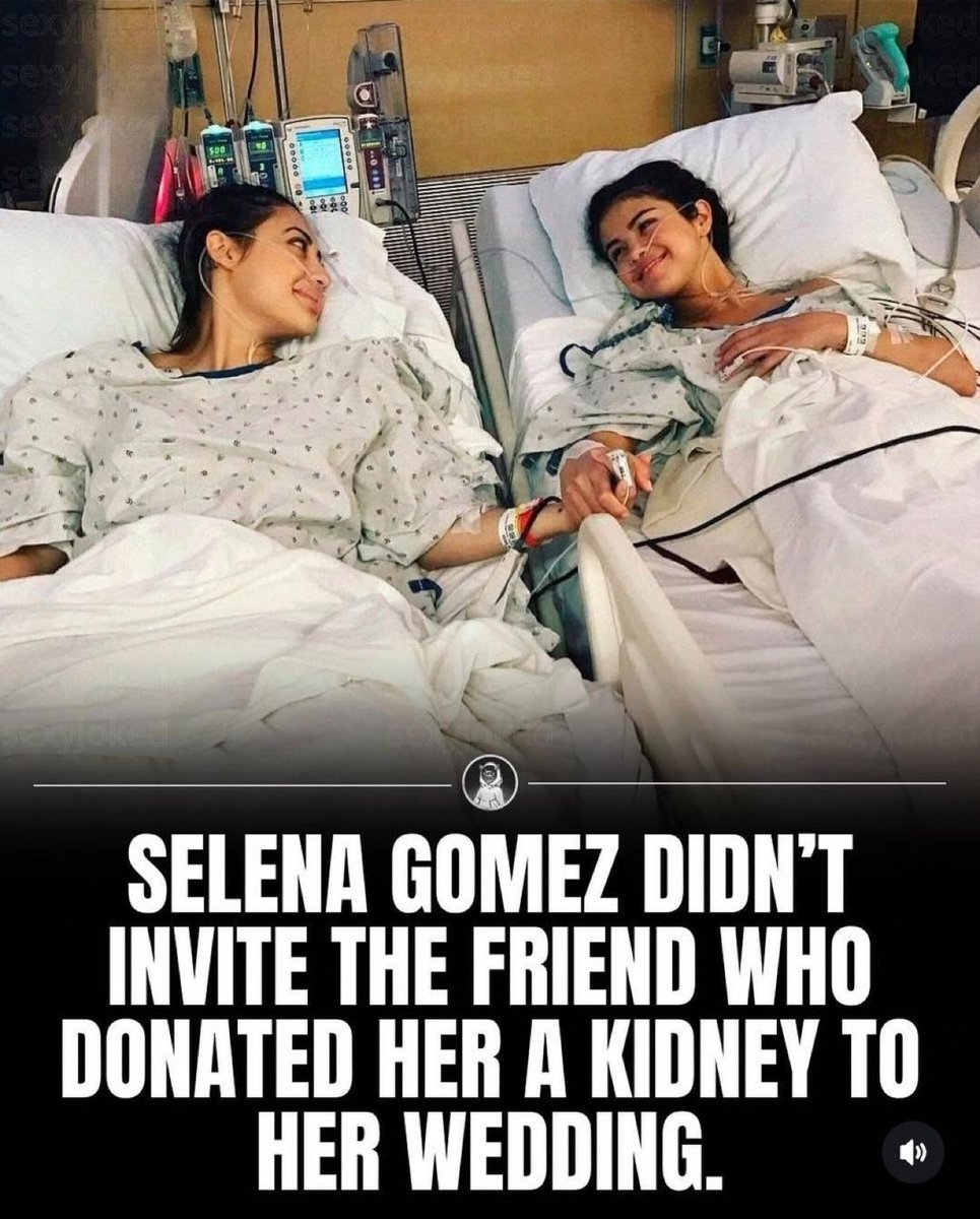 osfp's tweet image. Selena Gomez kendisine organını bağışlayan arkadaşını düğününe davet etmemiş.

Burdan neyi anlıyoruz? 

Kimseye  güvenip günahınızı bile vermeyin sonra böyle oluyor işte 🥴