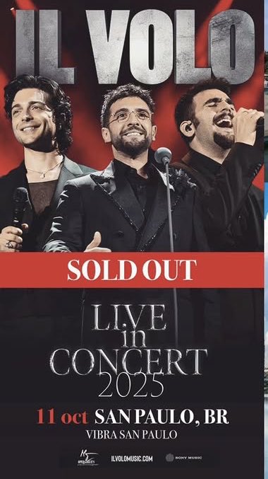 tanzistefania2's tweet photo. 10-11-12 San Paulo: tre sold out.
E tre concerti già programmati per marzo 2026.
Non servono parole,i fatti parlano da soli.
#ilvolo                                                          -dal profilo ufficiale di ilvolomusic- https://t.co/wzEdY29kQv