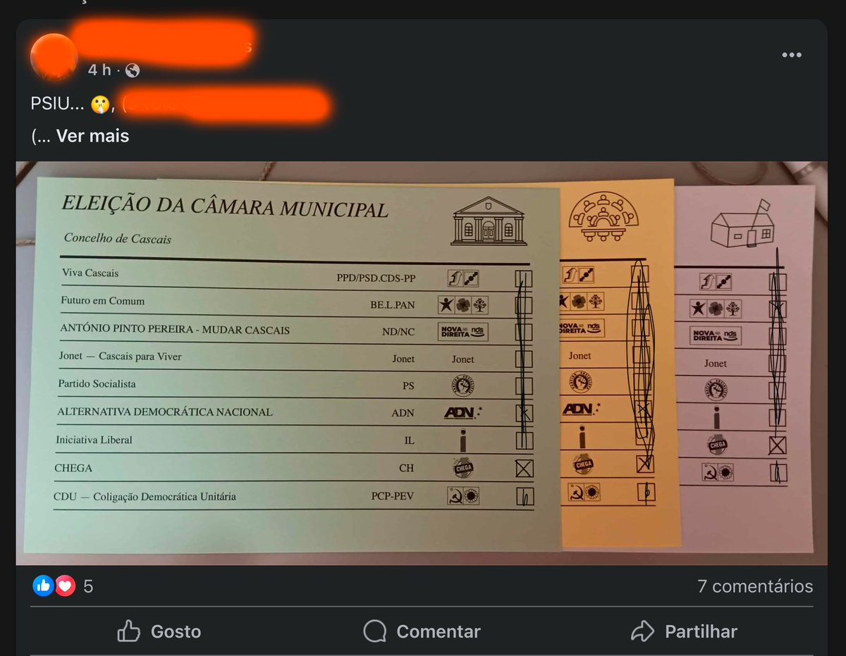 Mais um voto anulado para o CHEGA 🤡🤡🤡🤡