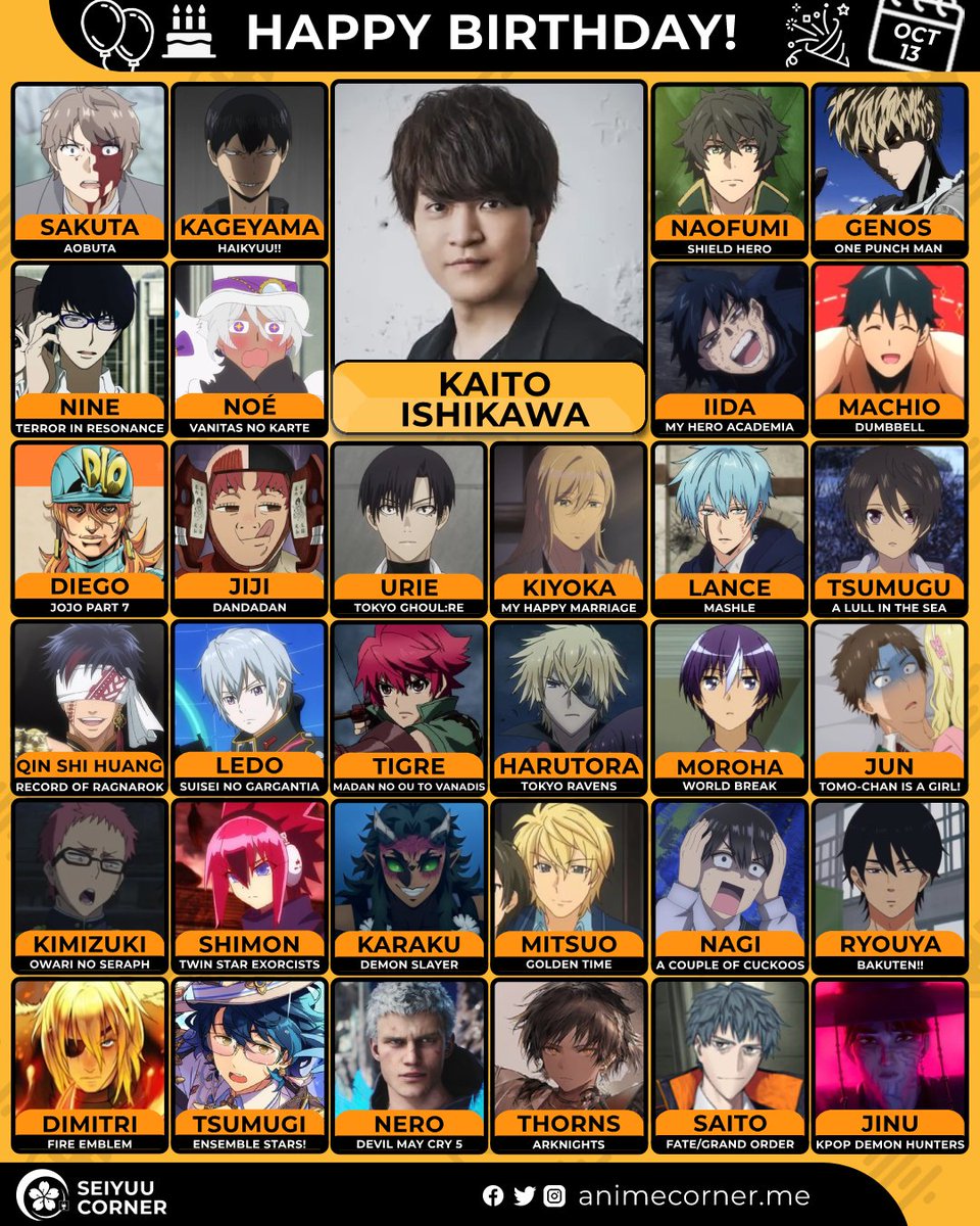 seiyuucorner's tweet image. Happy 32nd birthday Kaito Ishikawa! 🎉

Let&apos;s wish him all the best @ish_kaito 

#KaitoIshikawa #石川界人 #石川界人誕生祭2025