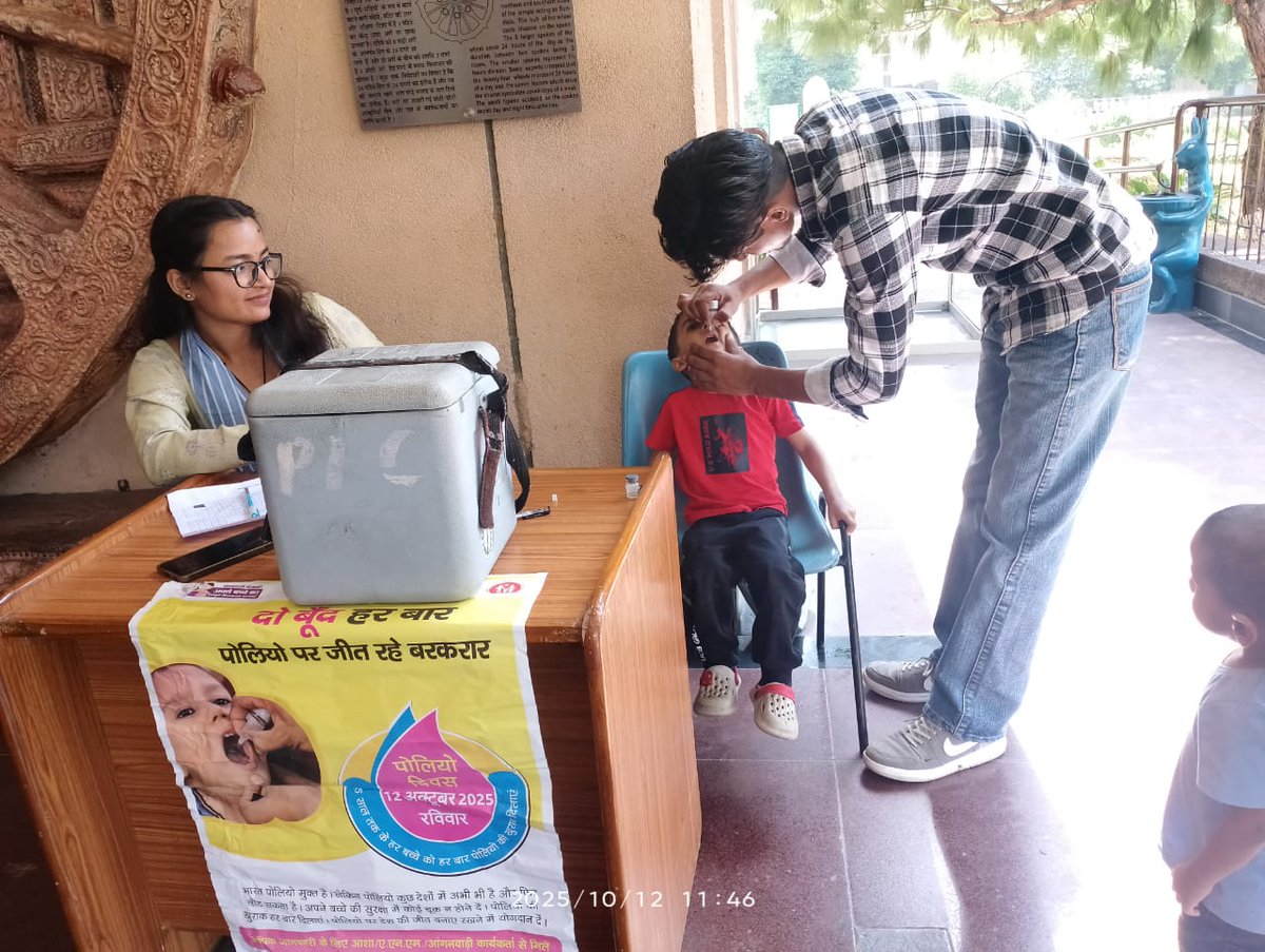 Pulse Polio Immunization booth at the Centre #PolioFreeIndia