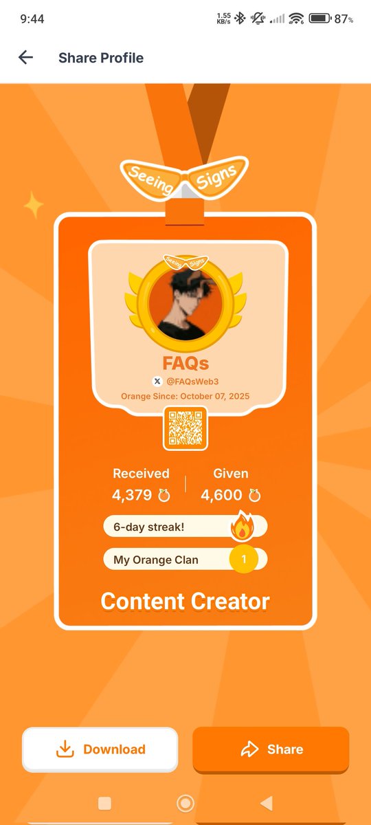 FAQsWeb3's tweet image. Six days strong with the Orange Dynasty! What's everyone else's current streak looking like? Let's go! 🍊🔥