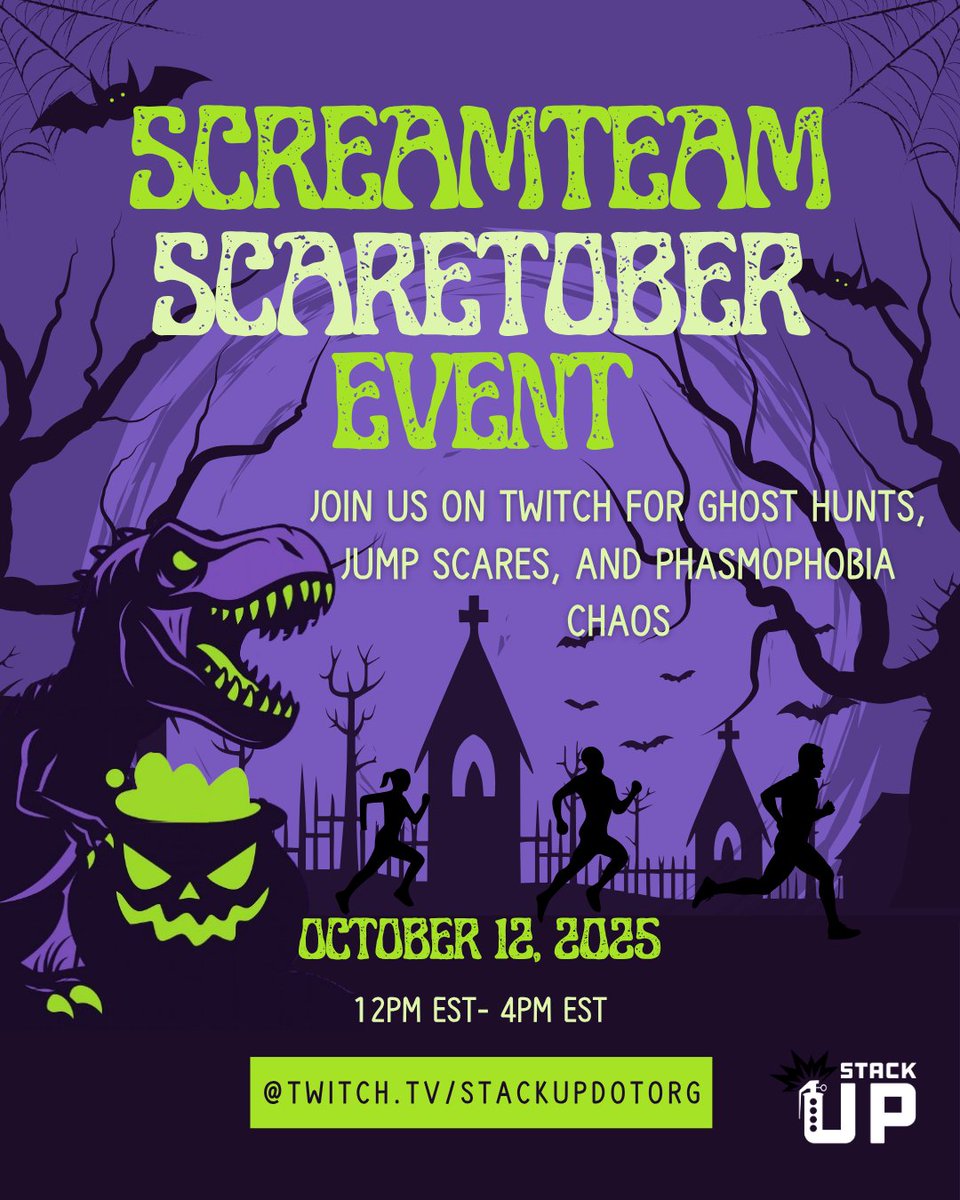 JaxRomero_'s tweet image. Today Ill be hosting some @PlayPhasmo over on the @StackUpDotOrg Twitch channel.
Come stop by and Let's see how well the ScreamTeam can do when some twists get thrown their way