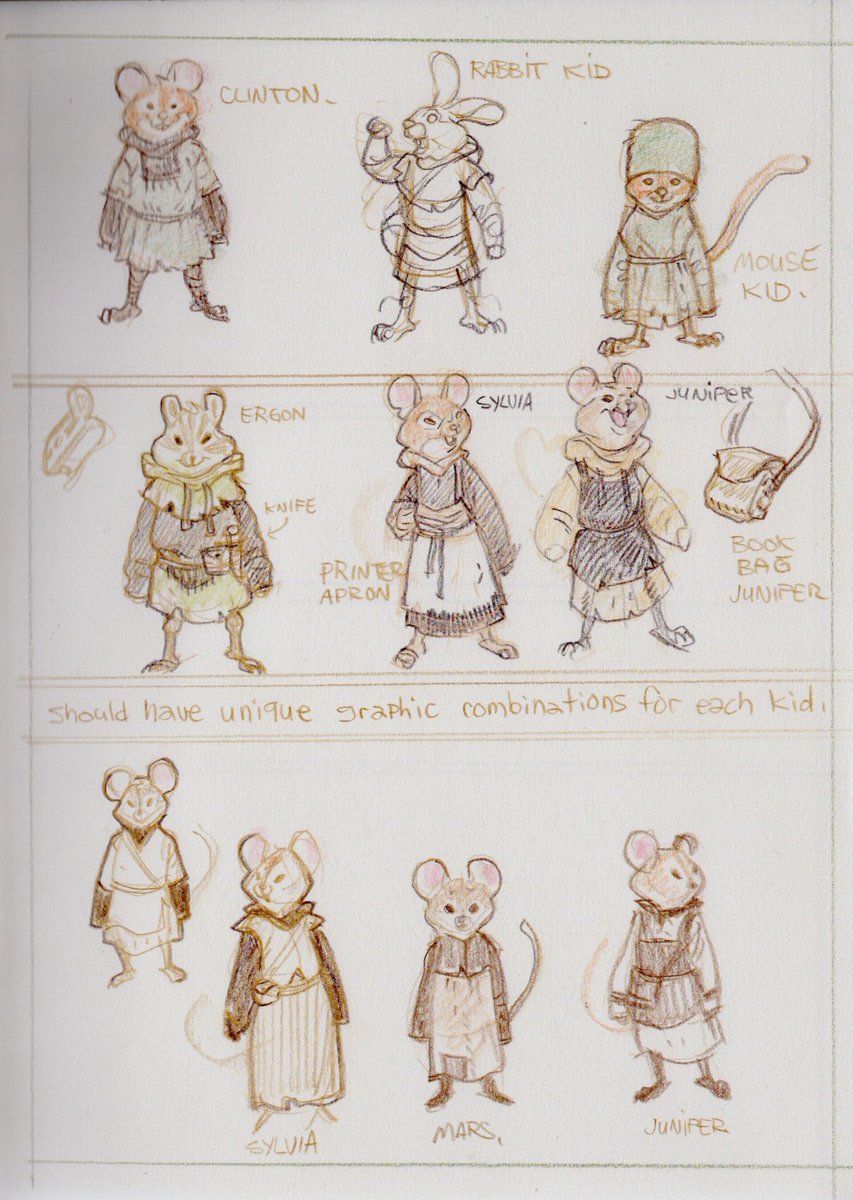 larrymacdougall's tweet image. Bit more Gwelf sketchbook. Designing some kids. More soon. Tally Ho.