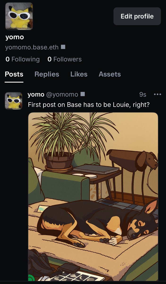 yomomo91's tweet image. my first post on @base base.app/profile/yomomo