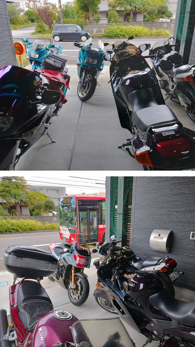 本日も🏍️はKawasaki祭り✨
珍しいチビNinjaも👀
GC/GFの🚙オーナーとオシャレな欧州のワゴンもご来店✨
皆さま、本日も楽しい時間を共有させて頂き感謝です🤗
またのご来店、お待ちしております🙇