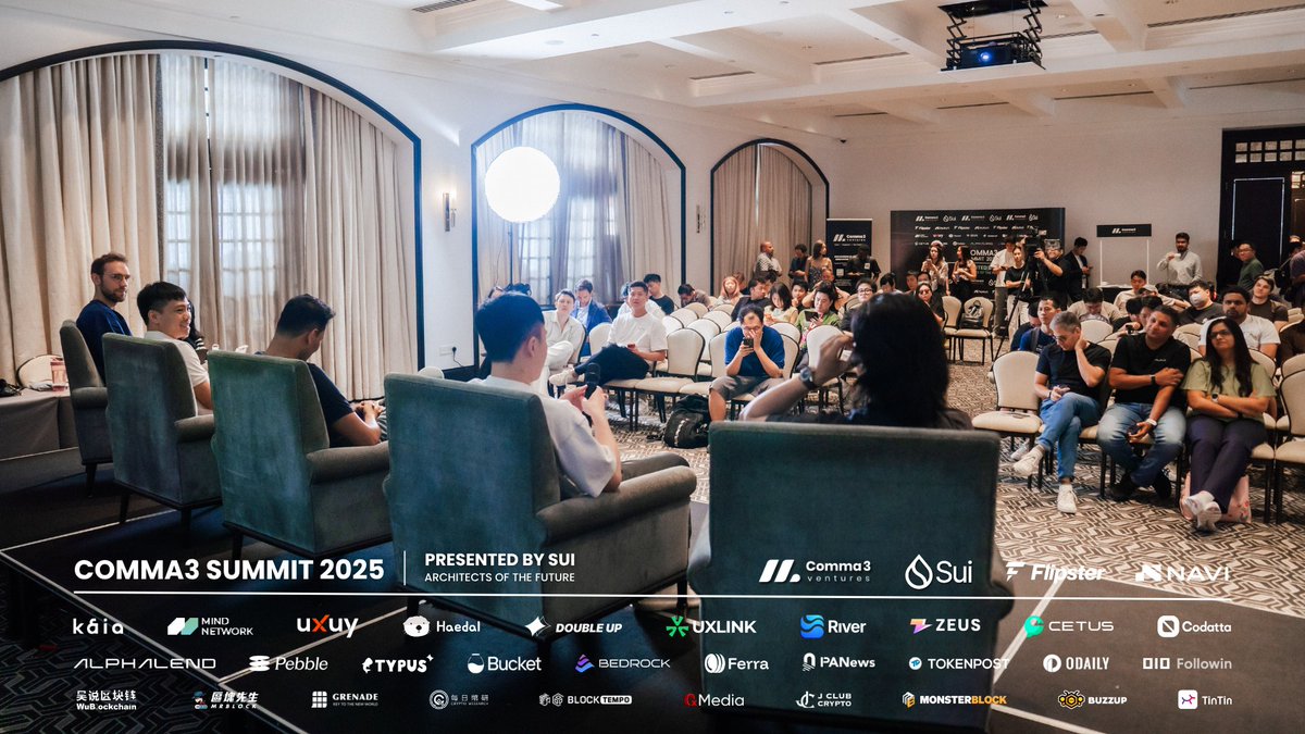 comma3vc's tweet image. ✨ Comma3 Summit 2025 — Architects of the Future
 
Presented by @SuiNetwork, co-hosted by @flipster_io &amp;amp; @navi_protocol, and produced by @CryptoMilesWeb3 

On Sept 30, global VCs, founders &amp;amp; institutions gathered at Raffles Hotel Singapore to explore the evolving architecture of…