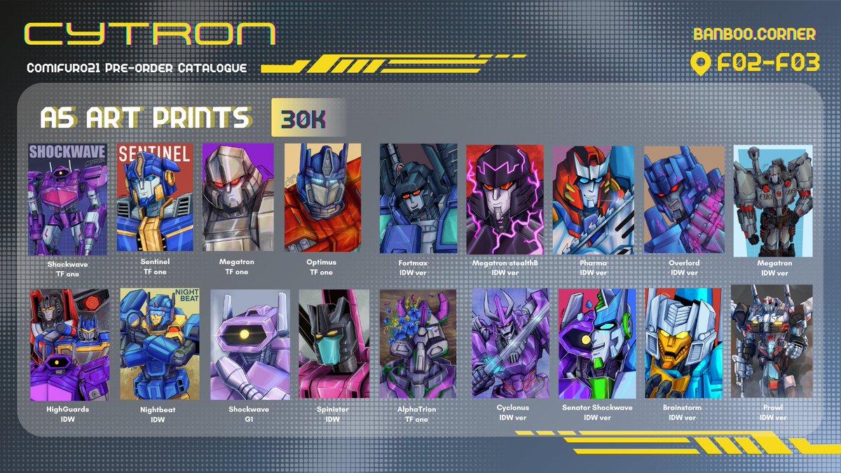 Cytroncitto's tweet image. ARTPRINTS
.
#transformers #comifuro21 #comifuro21catalog #maccadams