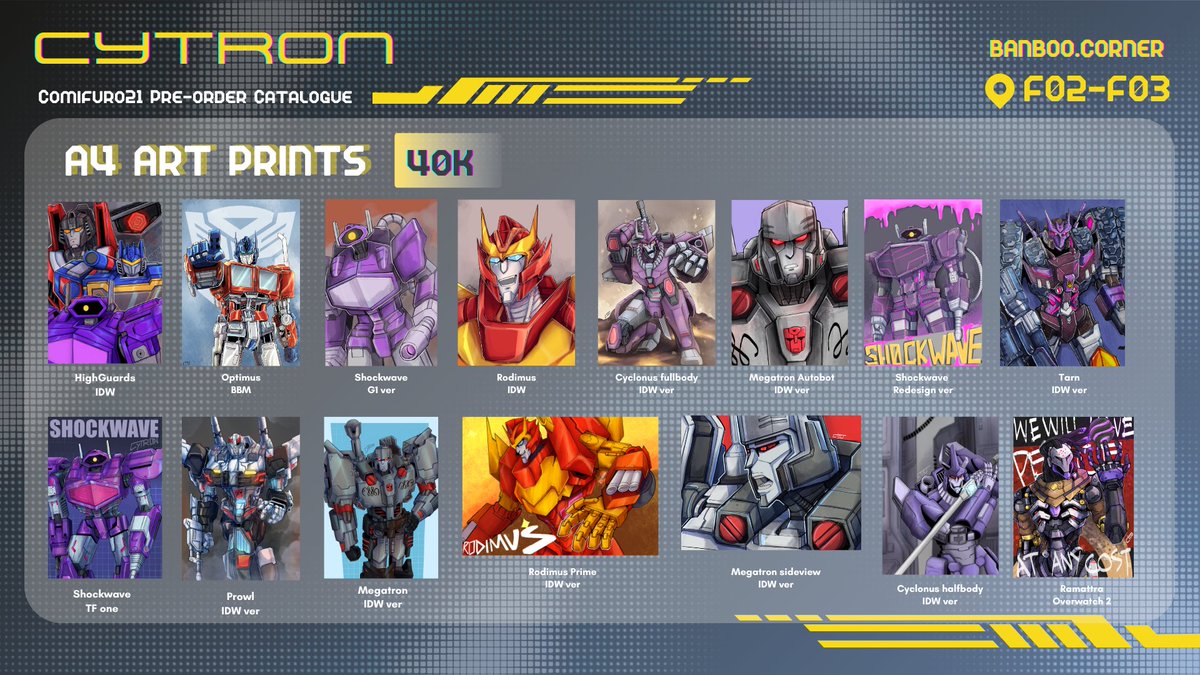 Cytroncitto's tweet image. ARTPRINTS
.
#transformers #comifuro21 #comifuro21catalog #maccadams