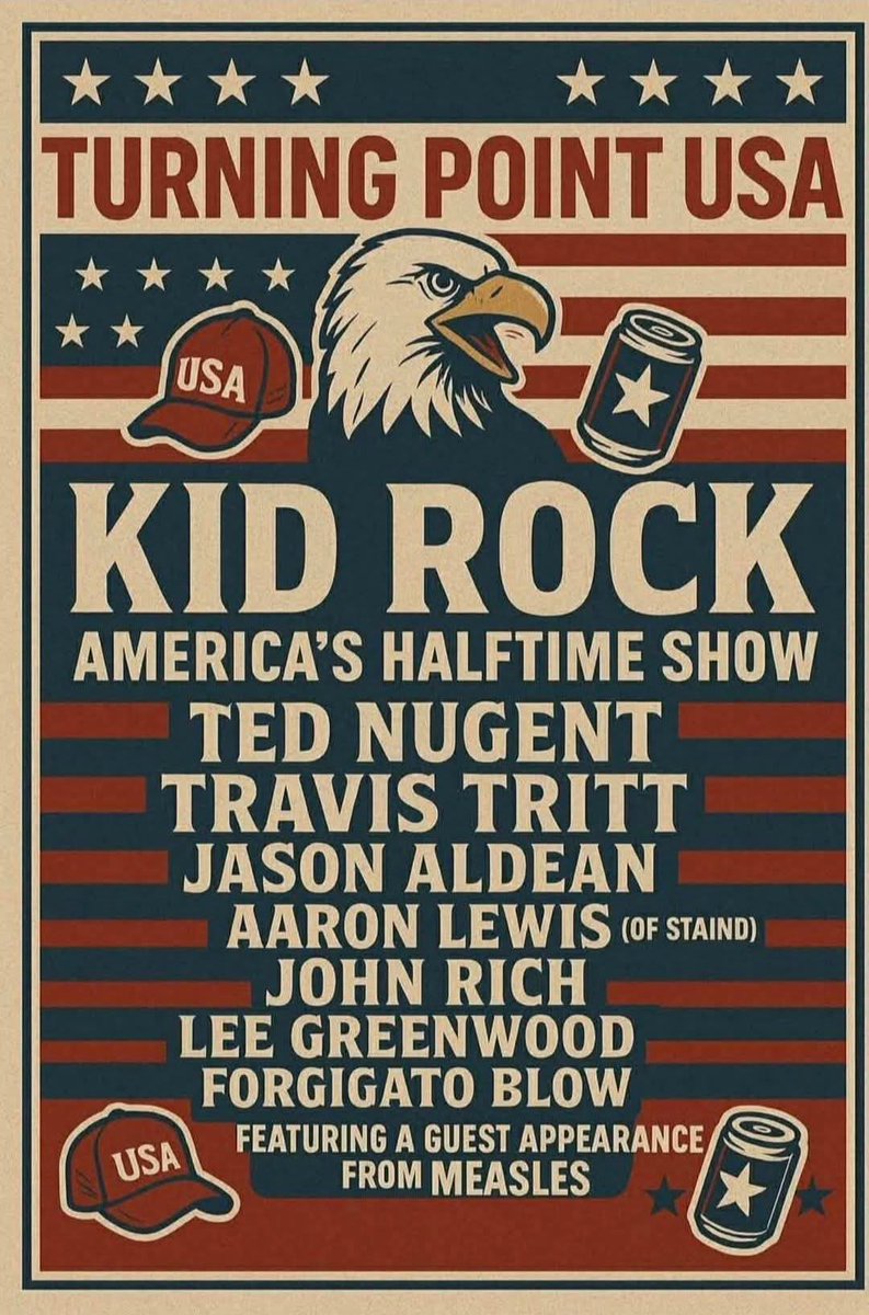 defense_civil25's tweet image. I’m watching the Turning Point USA Halftime Show!! 🇺🇸🇺🇸🇺🇸