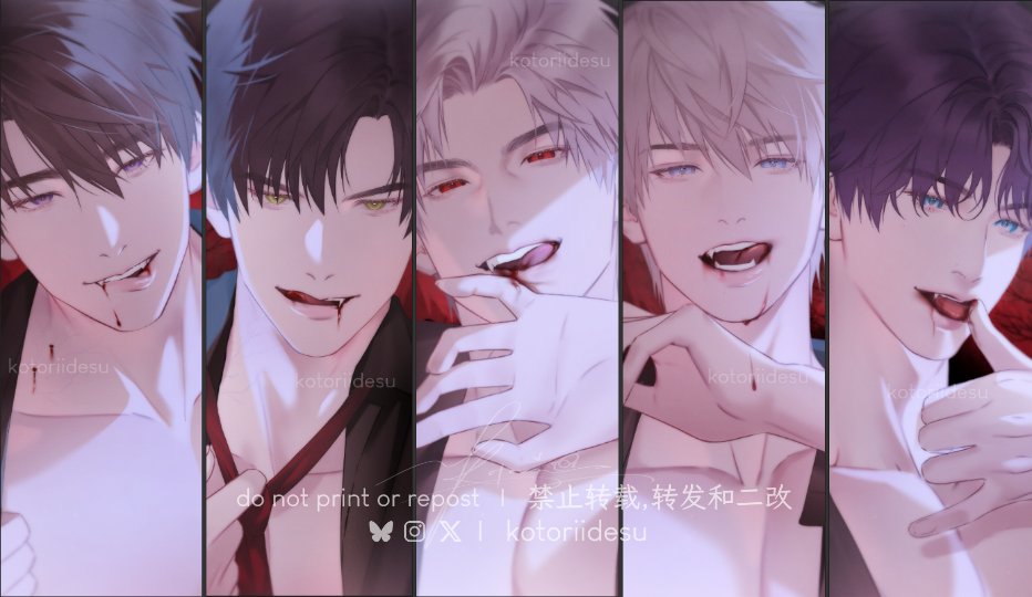 5/5🍎❄️🐦‍⬛🐰🐟

they drank wine! （=´∇｀=)ﾌﾞ

#Caleb #Zayne #Sylus #Xavier #Rafayel #LoveandDeepspace