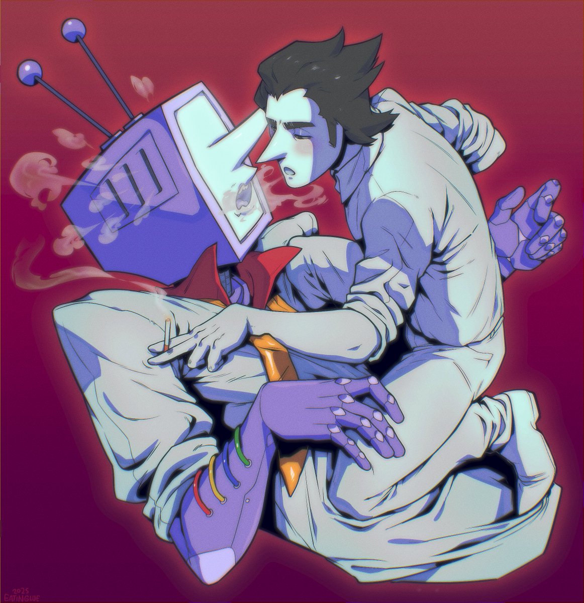 e4tinglue's tweet image. Smokc Break

(8th)#deltarunefanart #tennaDeltarune #tenna #mranttenna #mrtenna #spamtongspamton #Deltarune #spamton #spamtennatober