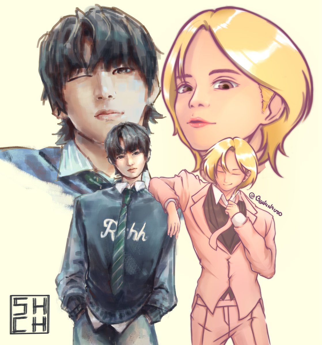 shichiness's tweet photo. Park Han and Zhang Shuaibo
ARTHOF collab with @BaN4N4000 !!

#AHOF #아홉 #SHUAIBO #장슈아이보 #HAN #박한 #ArtHOF #AHOFanart #ARTHOFCHALLENGE https://t.co/4S1YO34qN9