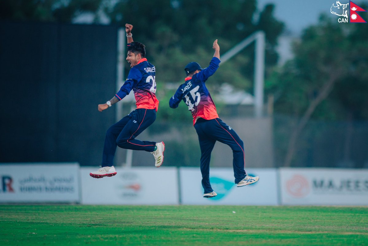 CricketNep's tweet image. #Rhinos on 🔝 🇳🇵won by  1 run against UAE

#NepalCricket