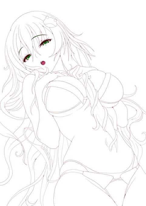 ペン入れした瞬間に水着である必要性の有無の葛藤のせいで時間かかってしまった… 