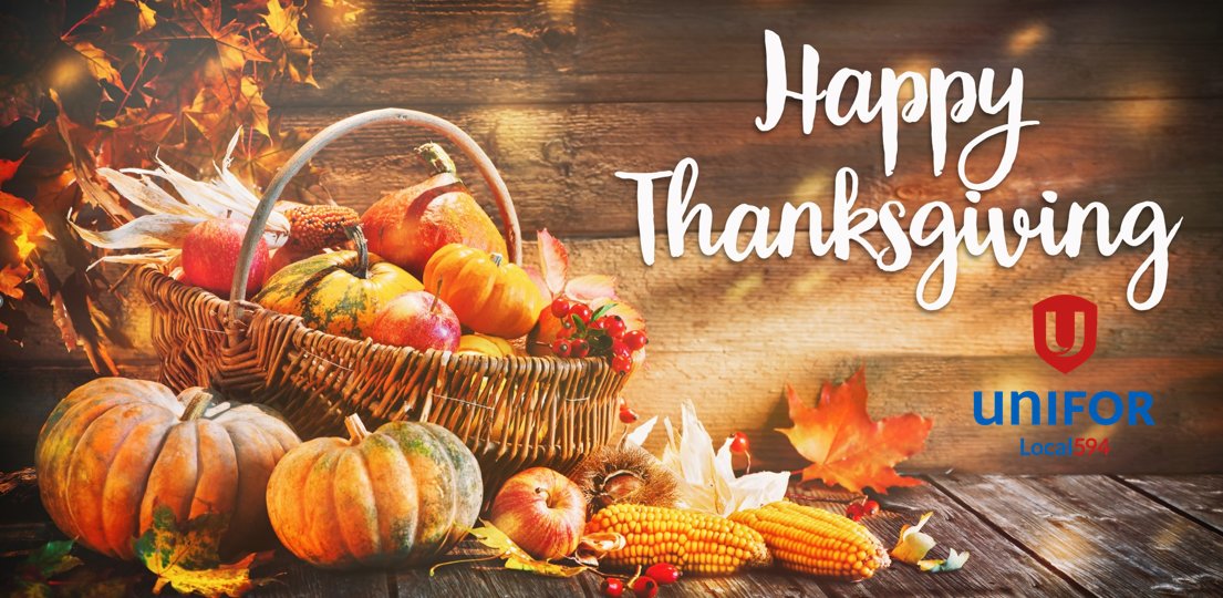 This weekend, we give thanks for the food on our tables and the workers who keep us going. 

We appreciate #Unifor594 members working long shifts and fighting for fair contracts. All working people deserve respect and a voice. 
Happy Thanksgiving from Unifor 594.

#GiveThanks