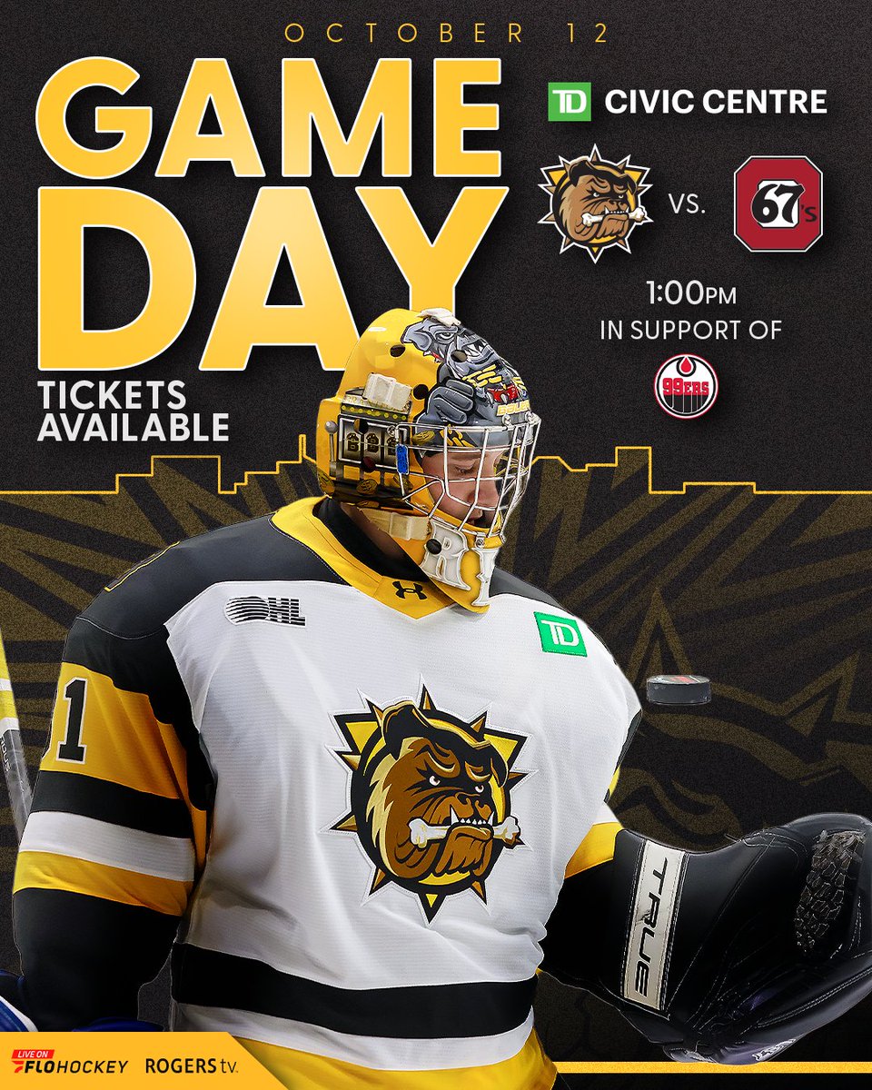 BulldogsOHL's tweet photo. SIX-SEVEN  🤷 

🤝 in support of @brantfordminor 
🆚 @Ottawa67sHockey 
📺 Rogers tv 368/430 presented by @BigSteelBox 
💻 @FloHockey 
📻 Bulldogs Audio Network presented by @BigSteelBox  
🎟️ Tickets still available on ticketmaster
🔗 https://t.co/eTGOUqRqOo https://t.co/lDRcgkB4vH